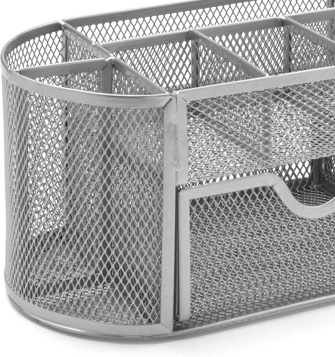 8-Compartment Metal Desk Organiser with Drawer – Pen, Ruler & Stationery Tidy