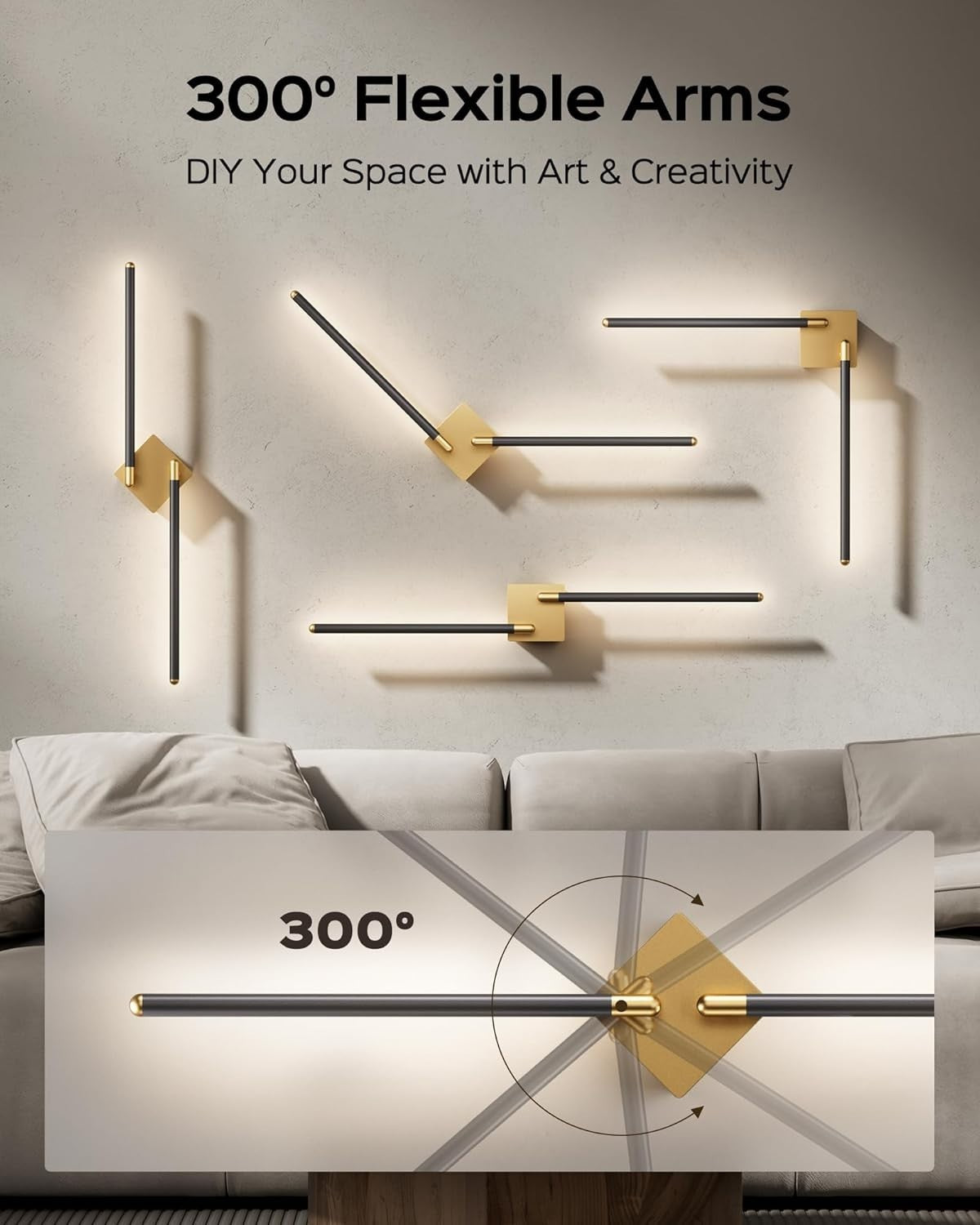 Rechargeable Magnetic Wall Lights with Remote, Dimmable 3 Colors, USB-C