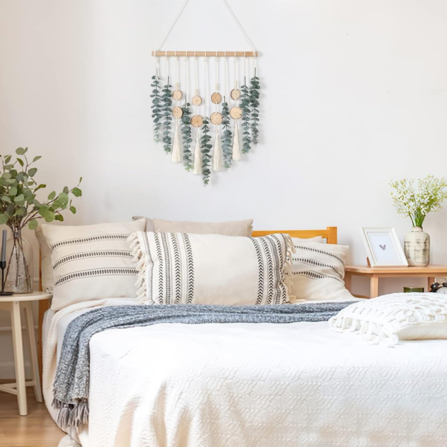 Artificial Eucalyptus Wall Hanging Boho Green-3 Home Decor