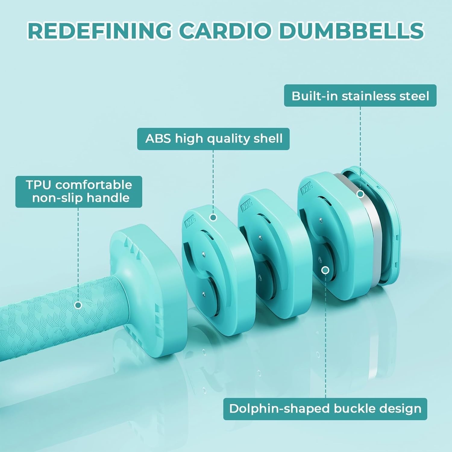 4-in-1 Adjustable Dumbbells 2.5KG Pair Compact Non-Slip Home Workout