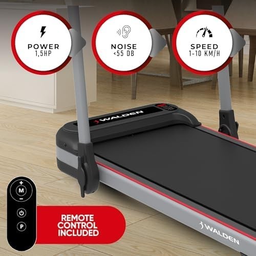 Compact Folding Treadmill with Handle 12-Program Quiet Under-Desk Walking Pad