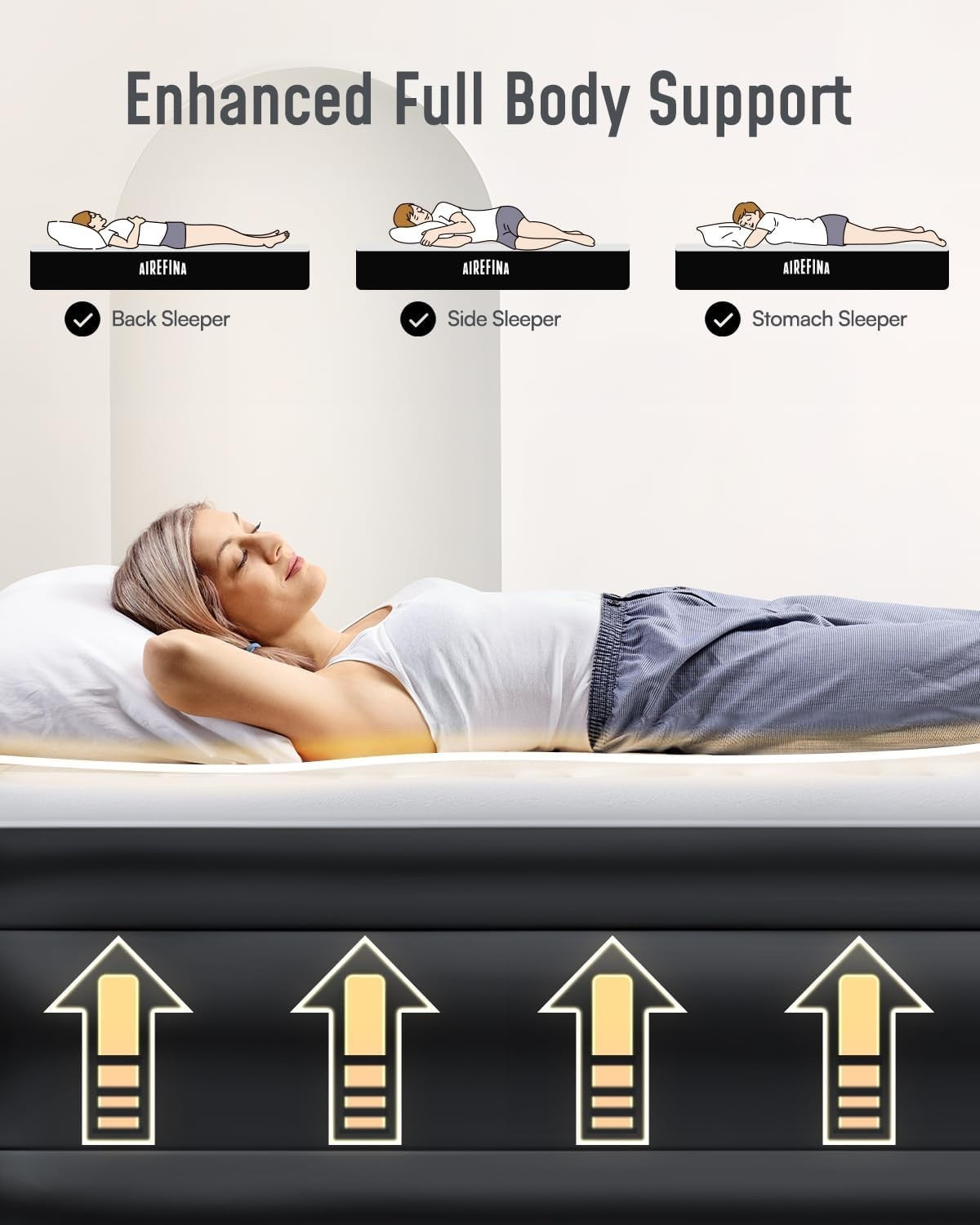 King Inflatable Air Matress Built-In Electric Pump Raised Flocked Bed 203x152x46