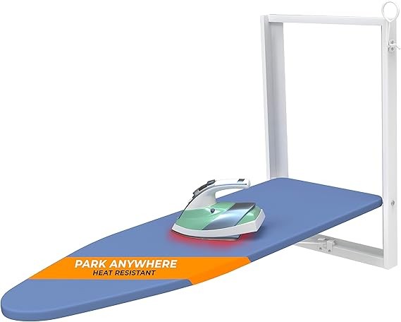 Wall Mounted Folding Ironing Board Compact Space Saving Fold Down Design