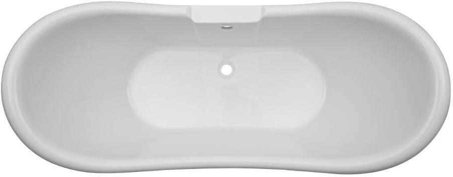 White 1750x730mm Double Ended Freestanding Slipper Bath – Traditional Acrylic