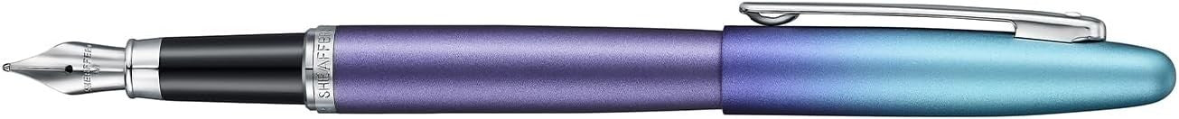 Medium Fountain Pen Blue Purple Pearlised Gradient Chrome Trim