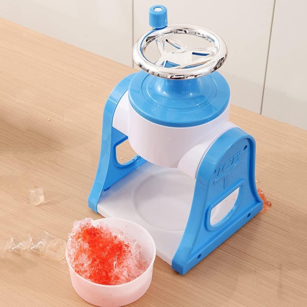 Manual Ice Crusher Hand Crank Snow Cone Slushie Maker Portable