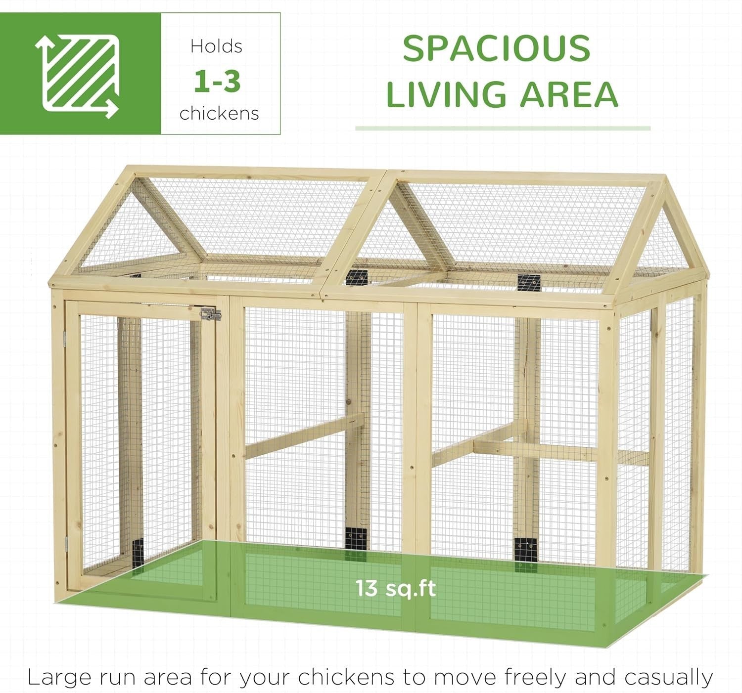Large Wooden Chicken Run Coop Combinable Pet Playpen Outdoor 1–3 Hens