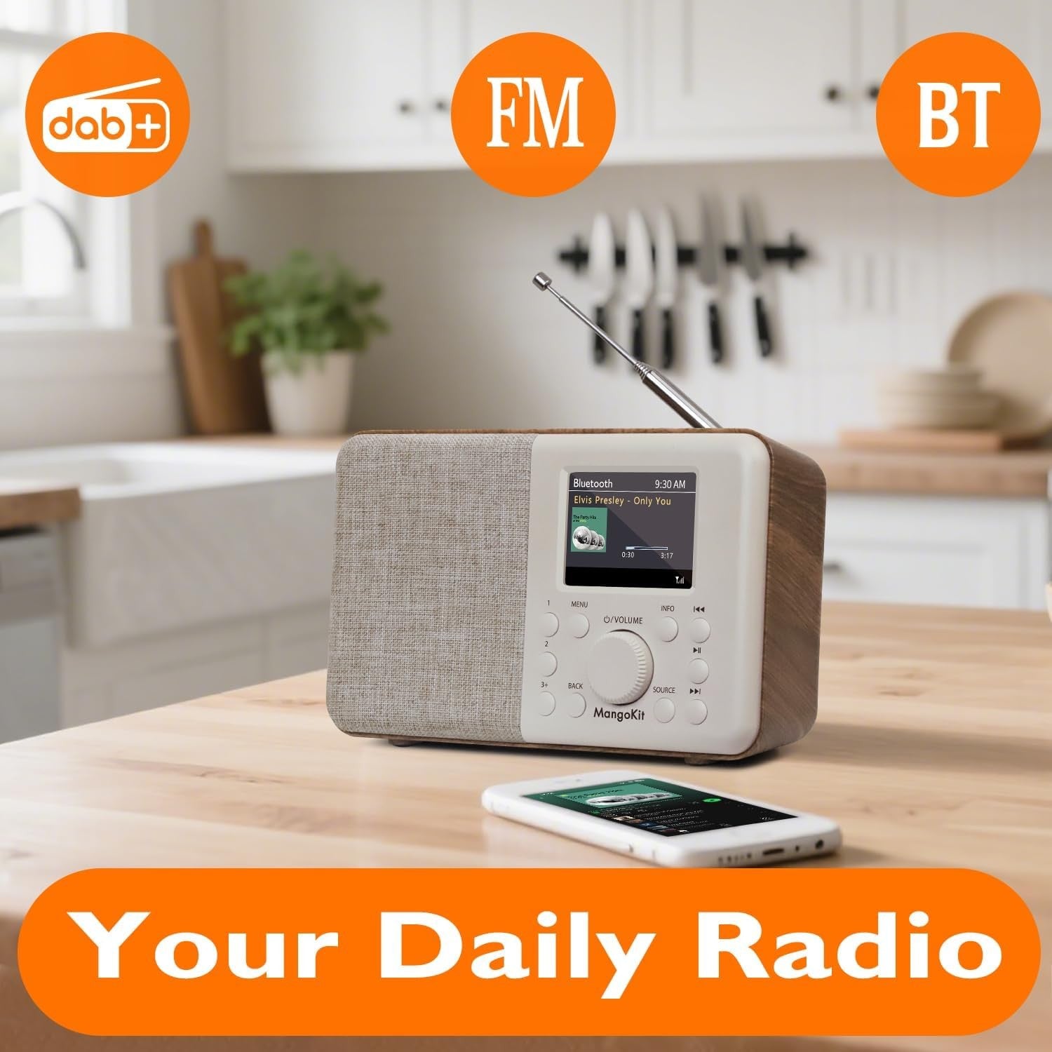 DAB DAB+ Digital Radio Bluetooth Portable Alarm Colour Display USB-C