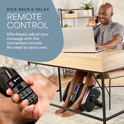 Electric Foot & Calf Massager with Heat Shiatsu for Pain Relief & Circulation