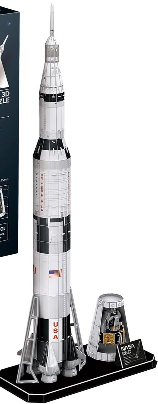 3D Rocket Model Puzzle for Kids & Adults - 136 Pieces, Educational DIY Kit