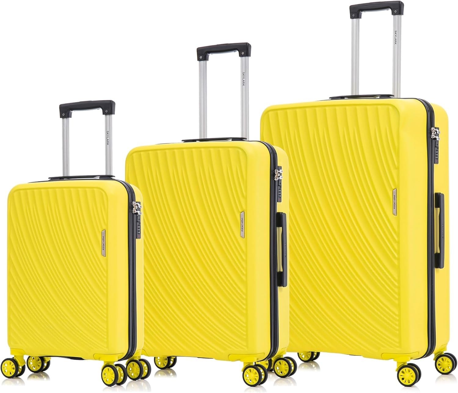 24” Medium ABS Spinner Suitcase Lightweight Hard Shell 4 Wheels 66L
