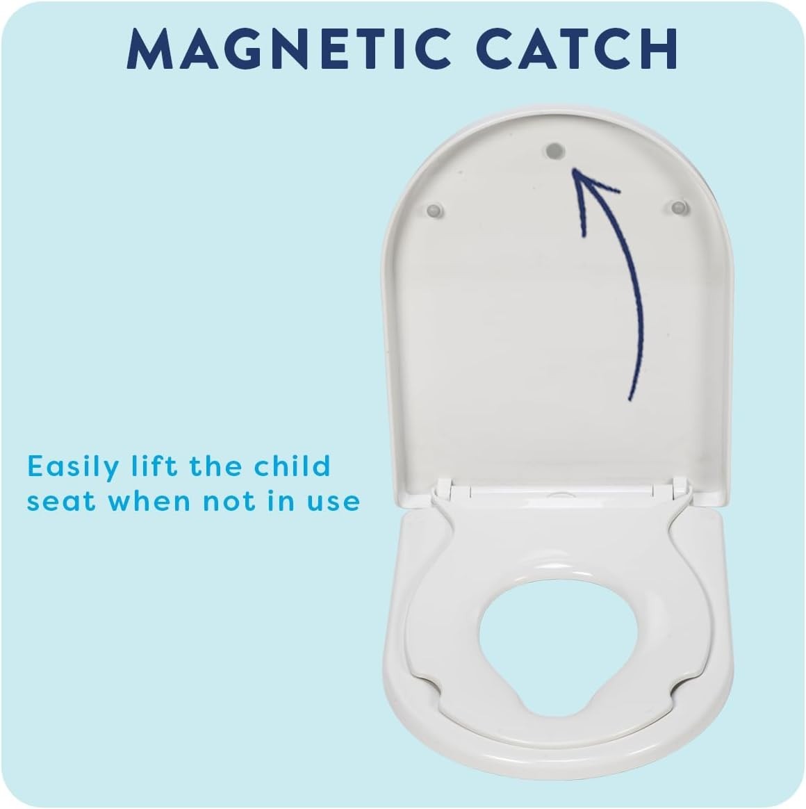 White D-Shape Family Toilet Seat Soft Close Magnetic Child Seat Antibacterial
