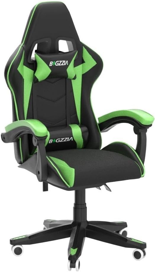 Ergonomic Gaming Chair PC Desk Office Racing Recliner Green Adjustable Padded