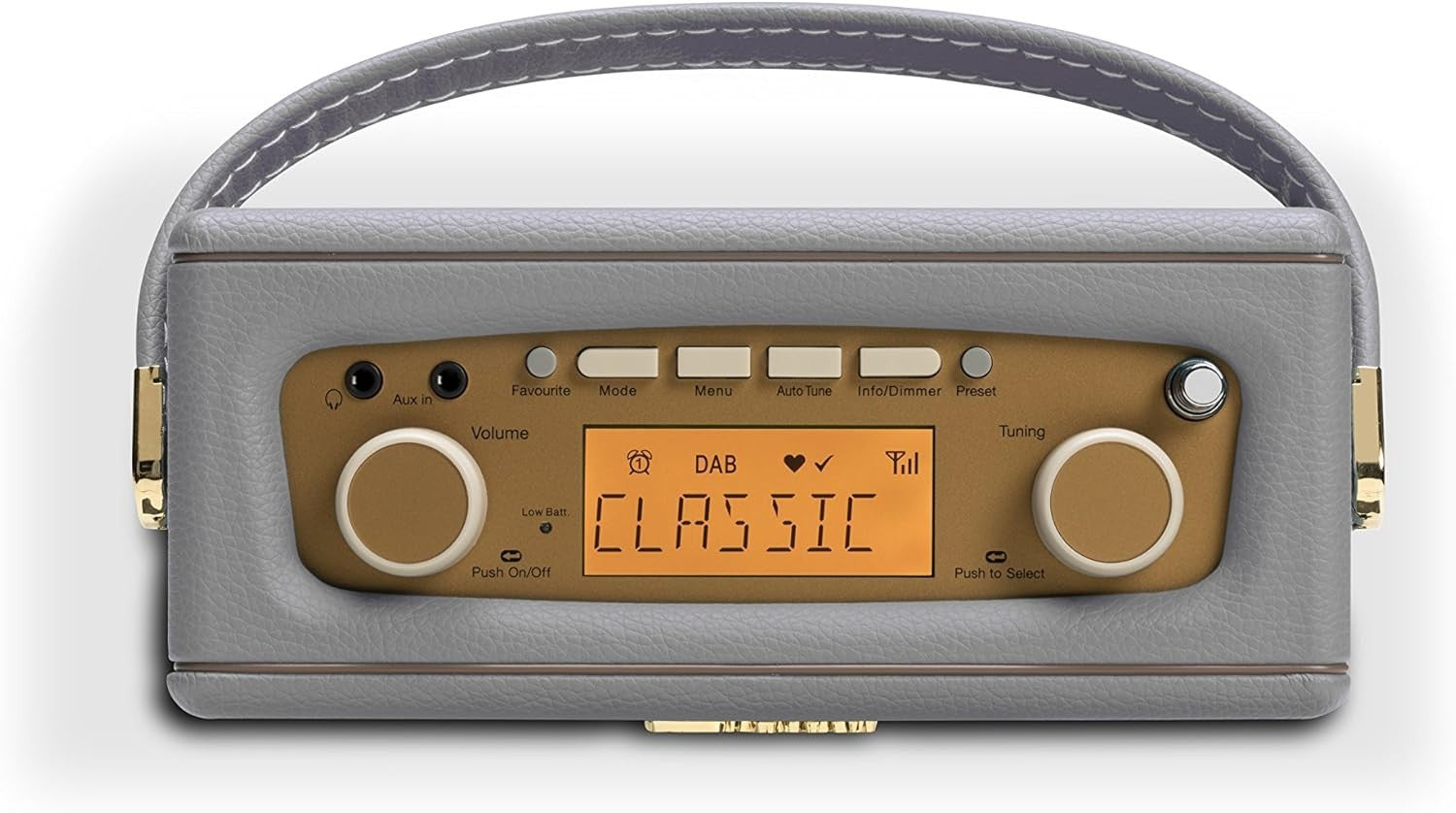 Portable DAB DAB+ FM Radio Bluetooth Retro Dove Grey