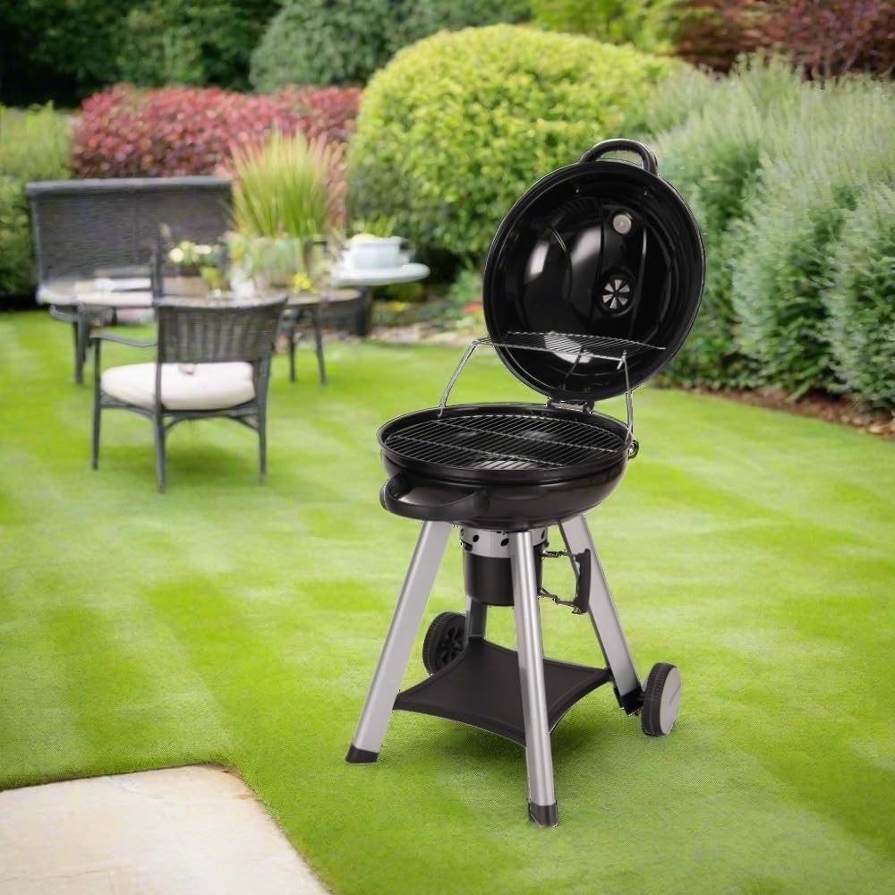Kettle Charcoal BBQ Grill with Thermometer & Ash Catcher – 54cm Portable Outdoor