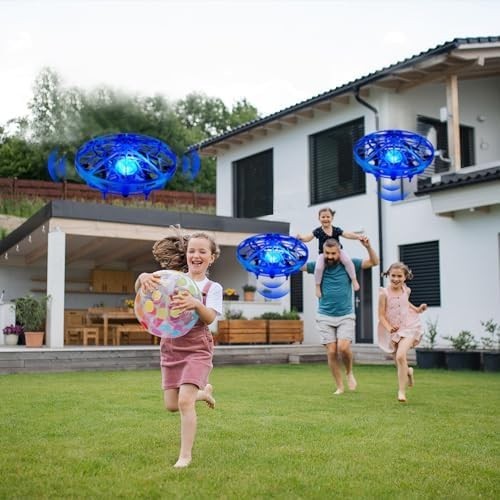 UFO Drone Flying Toy for Kids 360° Motion Sensor LED Hand Operated Gift 6-14