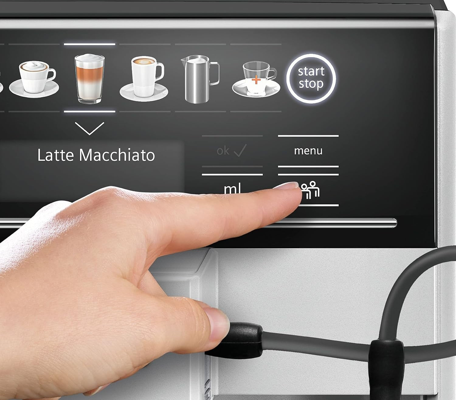 Fully Automatic Bean-to-Cup Coffee Machine, Milk Frother, 10 Drinks, 1.7L Tank