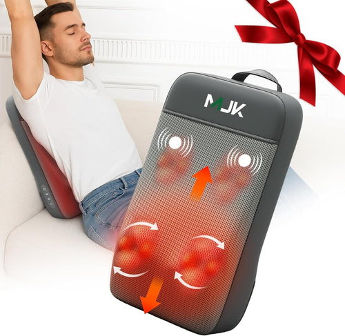 Cordless Shiatsu Back Massager with Heat Deep Tissue Kneading for Pain Relief