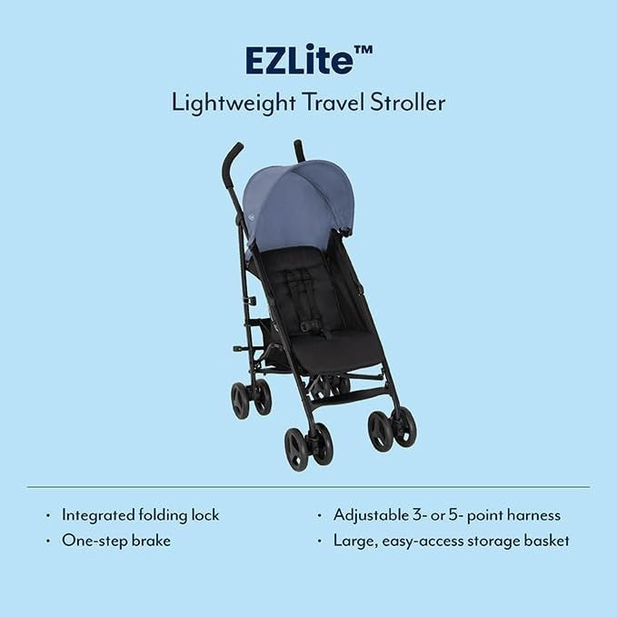 Compact Lightweight Baby Stroller Easy Fold Pushchair from Birth to 3 Years Blue