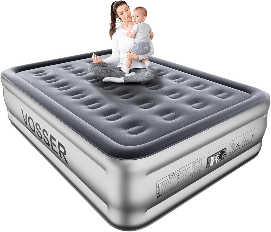 Full Air Mattress Built-In Pump 18” 3 Min Self Inflating Inflatable Bed