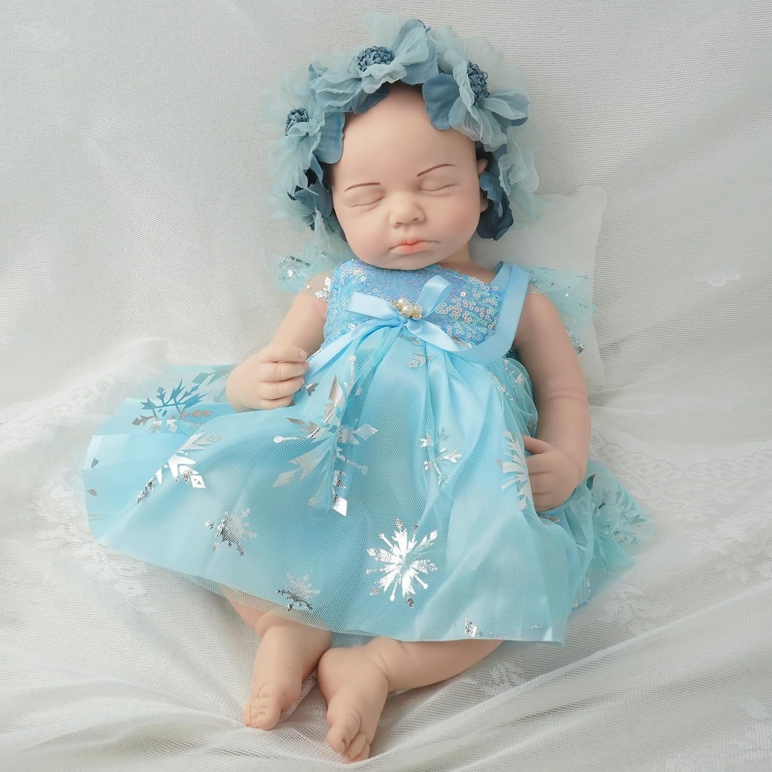 18” Full Silicone Newborn Baby Doll Ultra Realistic Sleeping Reborn