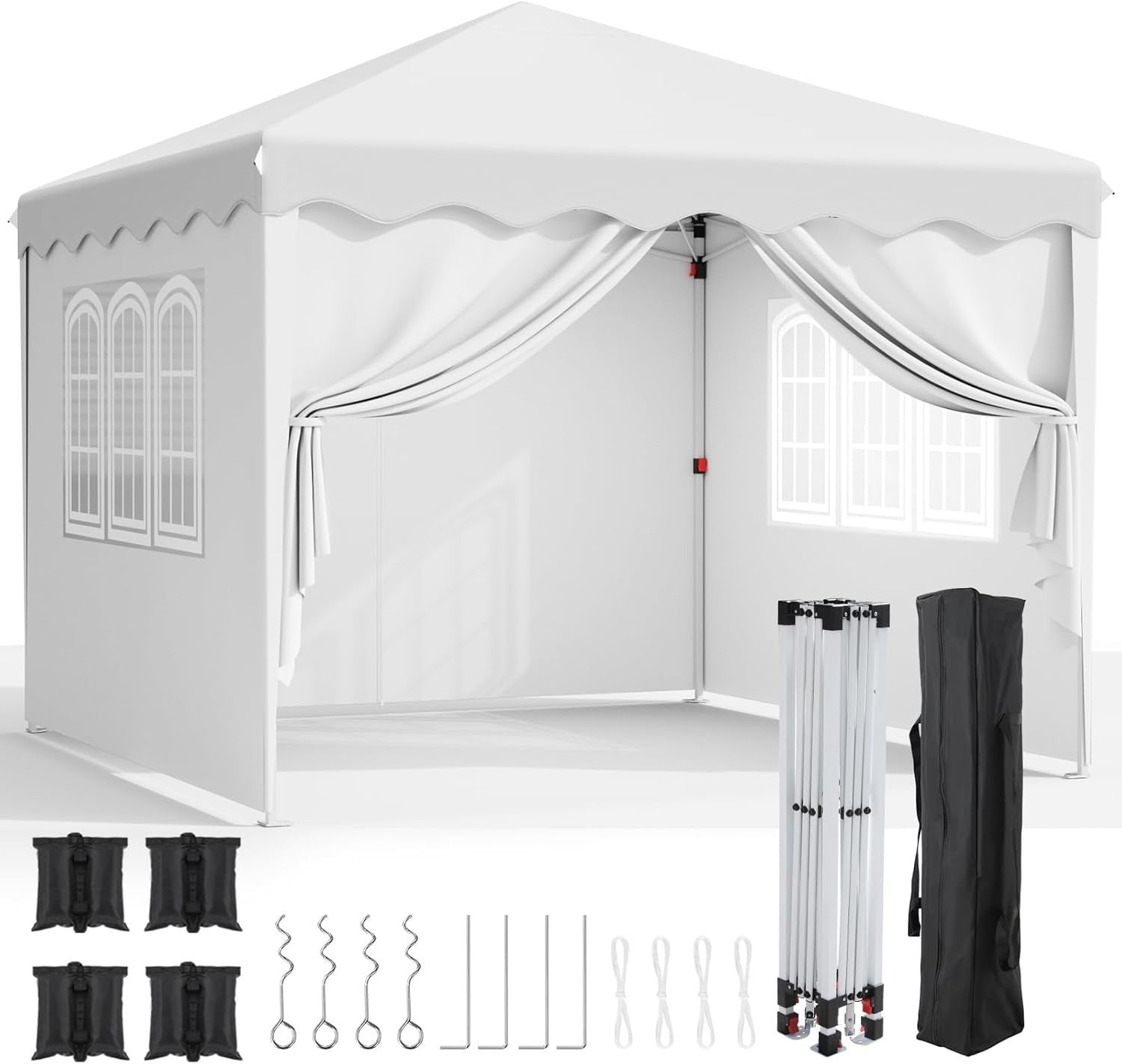 3x3M Gazebo With Sides Waterproof Garden Party Tent UV50+ 420D Oxford