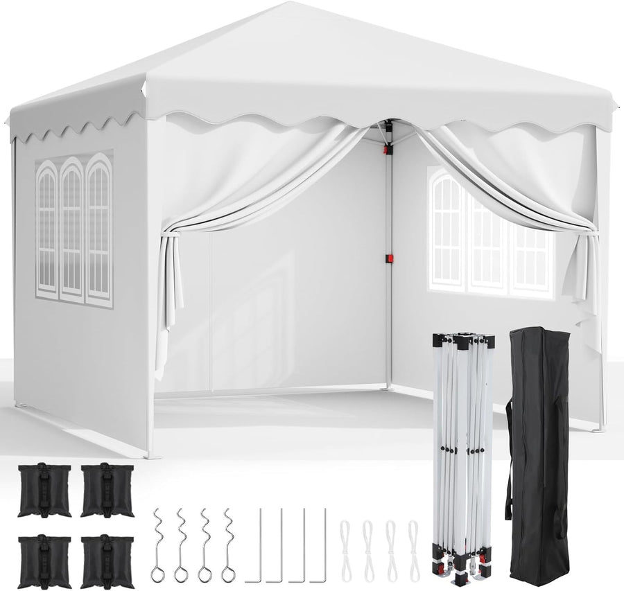 3x3M Gazebo With Sides Waterproof Garden Party Tent UV50+ 420D Oxford