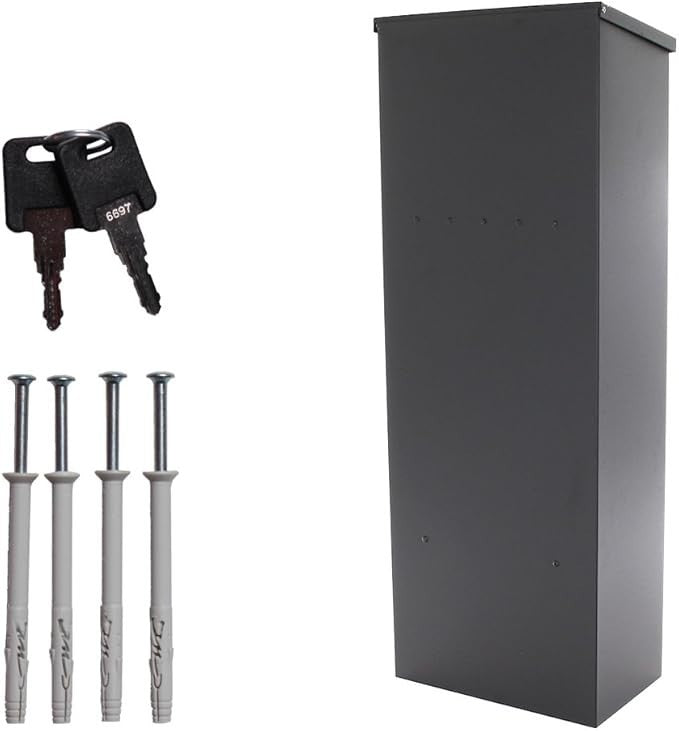 Lockable Parcel Mailbox Steel Post Box Secure Drop Slot Large Capacity