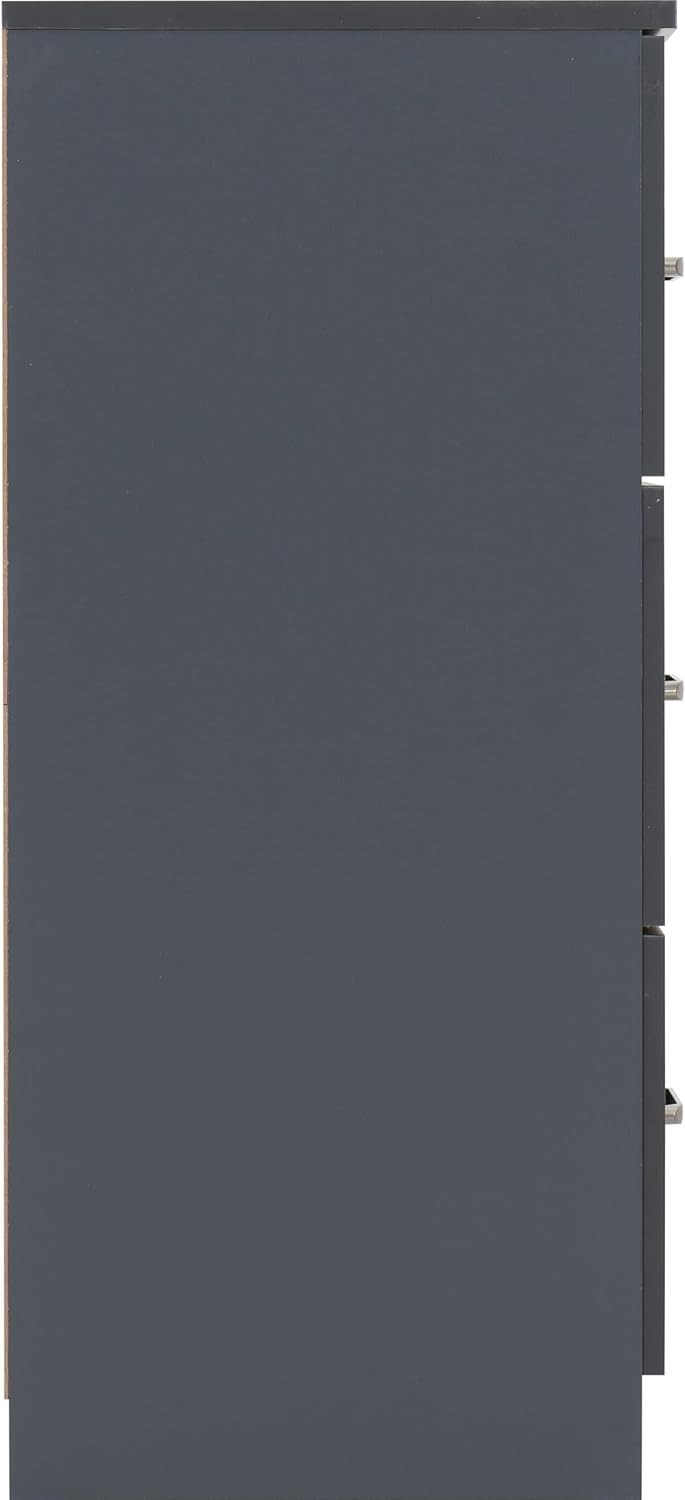 6 Drawer Chest Dark Grey Modern Bedroom Storage Unit Cabinet Drawers