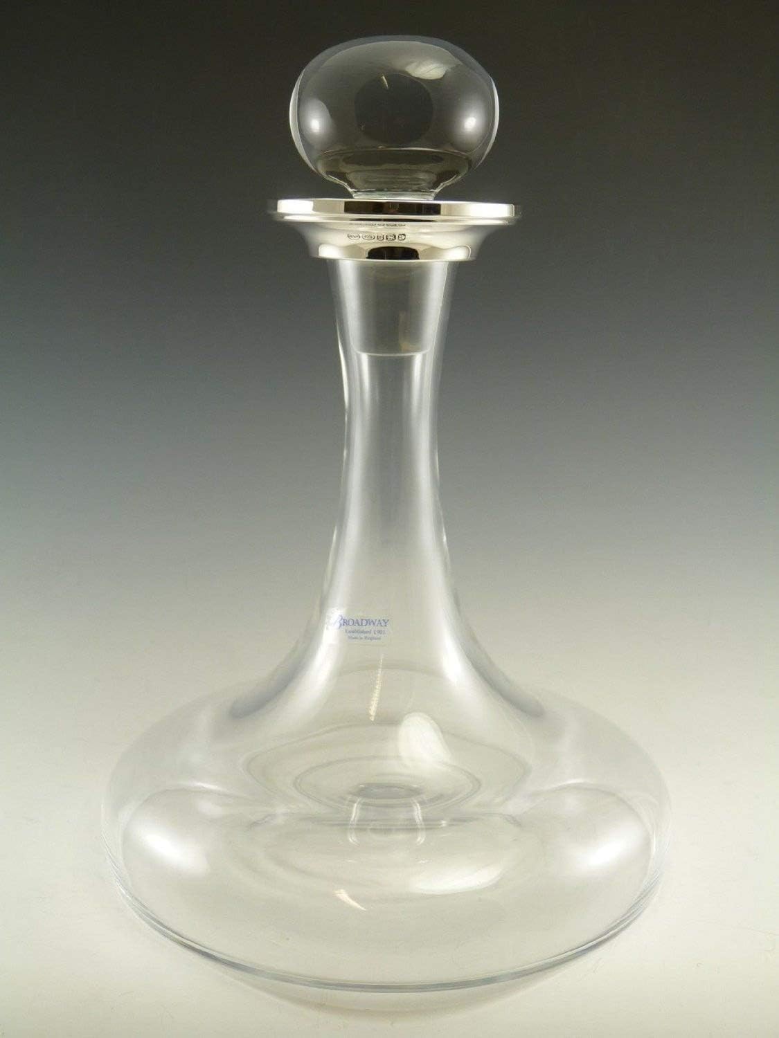Crystal Ship Decanter 10.75" Luxury Glass Carafe with Lid – Elegant Barware Gift