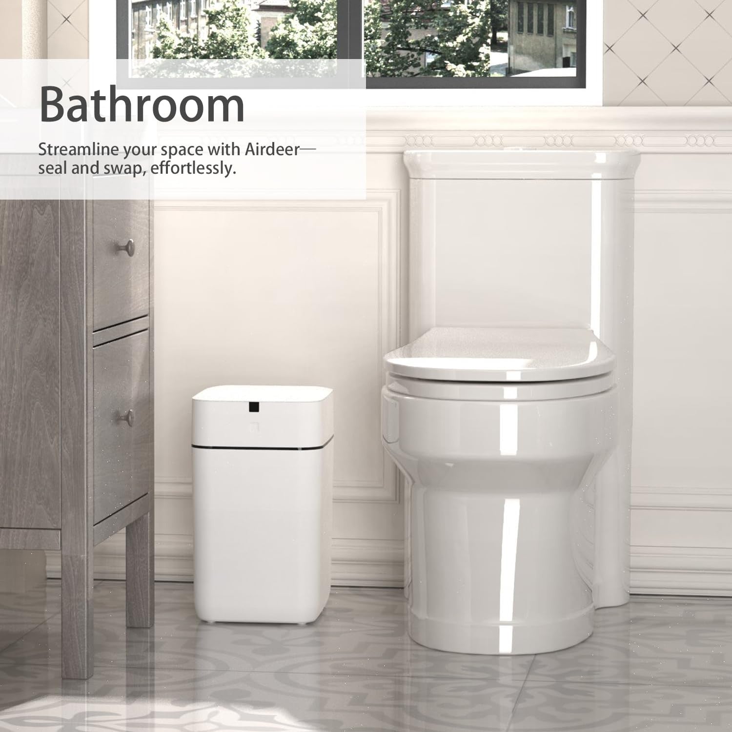 4 Gallon Automatic Self Sealing Trash Can Motion Sensor 15L Black