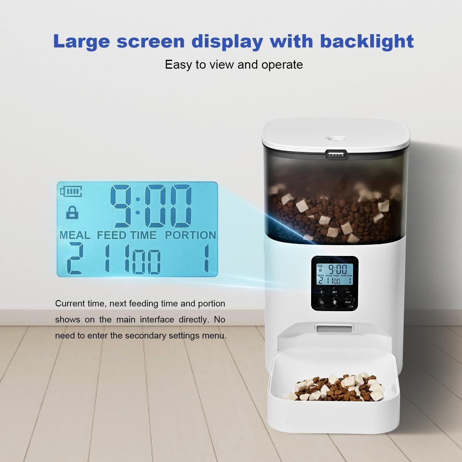 4L Automatic Pet Feeder Timed Food Dispenser 8 Meals Voice Recorder