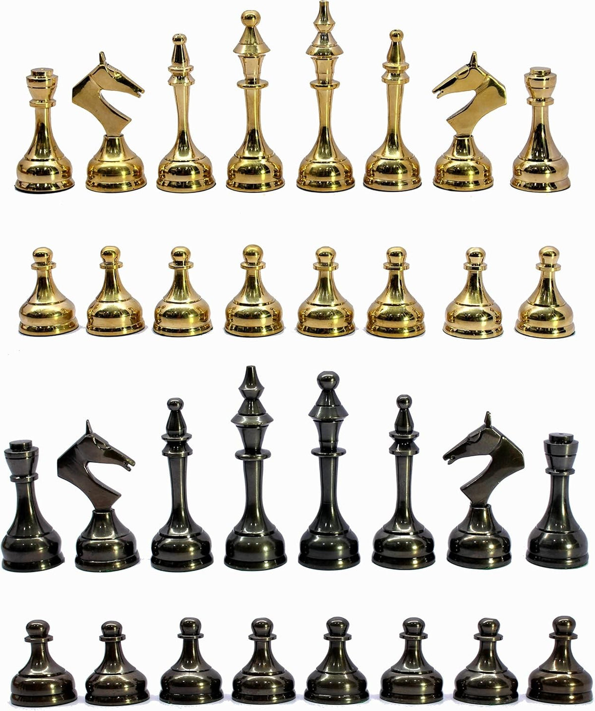 Premium Brass Staunton Chess Pieces Set | 3.75" King | Hand-Carved Metal
