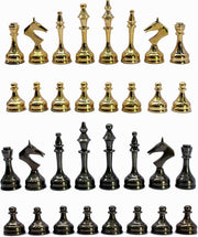 Premium Brass Staunton Chess Pieces Set | 3.75" King | Hand-Carved Metal