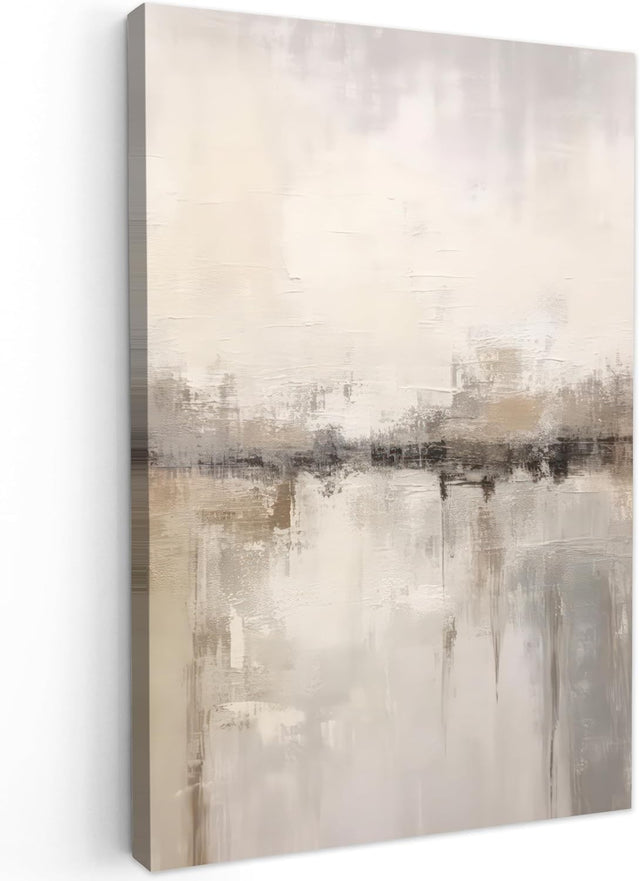 Abstract Beige Canvas Wall Art 40x60cm Modern Living Room Decor