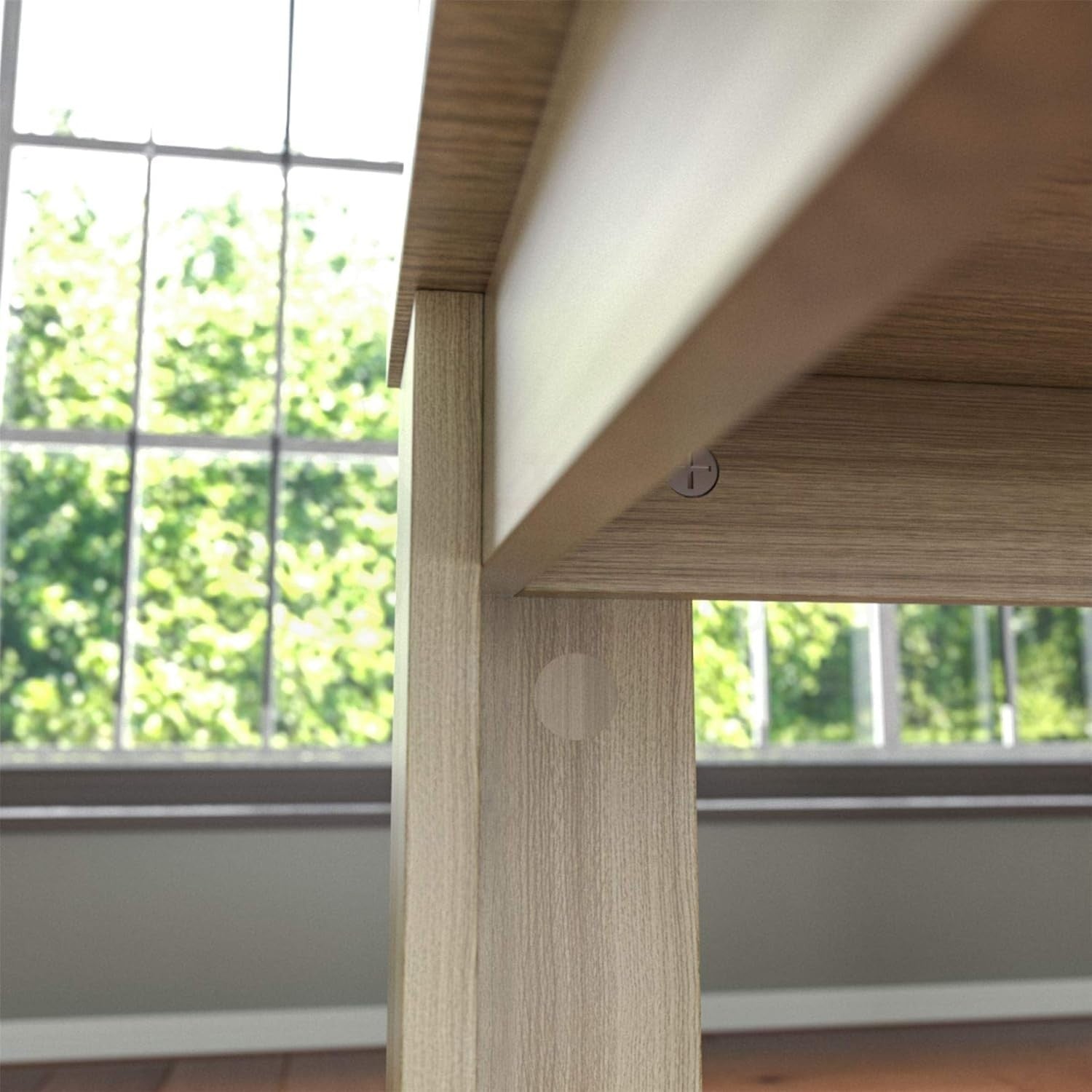 Oak Kitchen Dining Table 6 Seater MDF Wood Rectangular 150cm Sturdy Frame