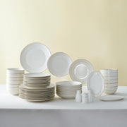 Karaca Mandarin White Dinnerware Sets, Modern Kitchen Dinner Set for 12 People,