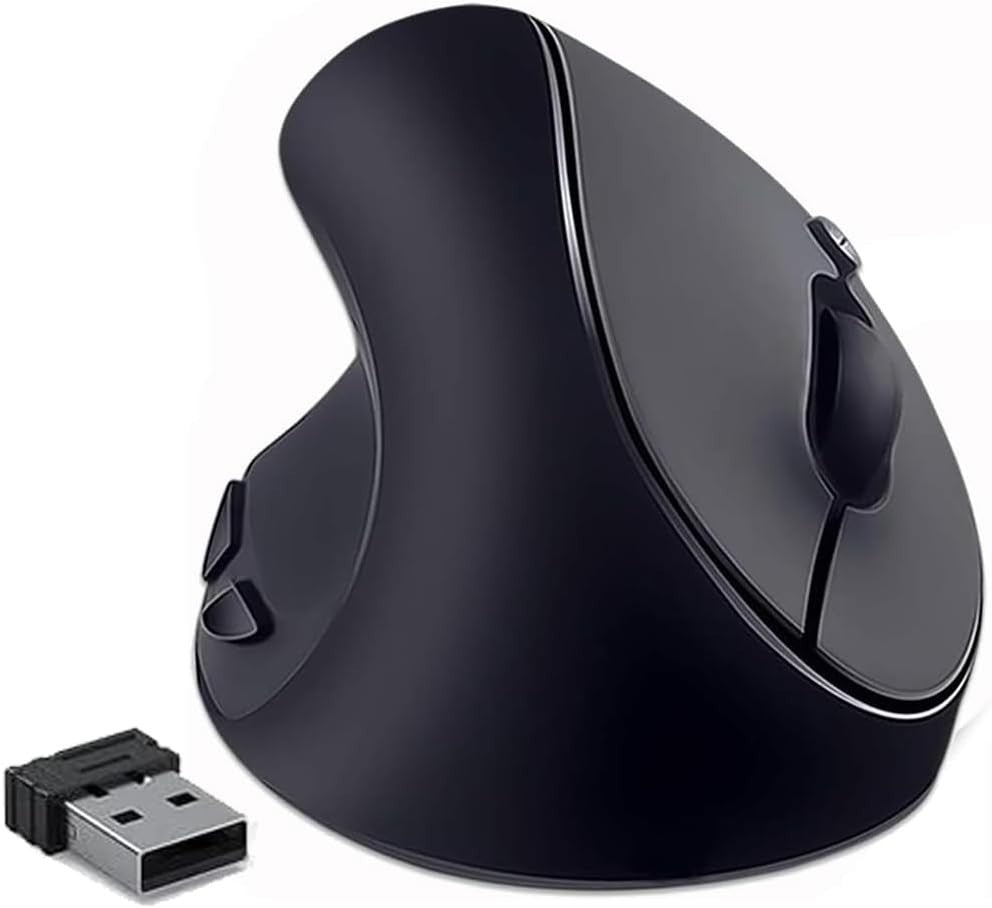 Left Handed Vertical Ergonomic Mouse Wireless 1600 DPI Rechargeable