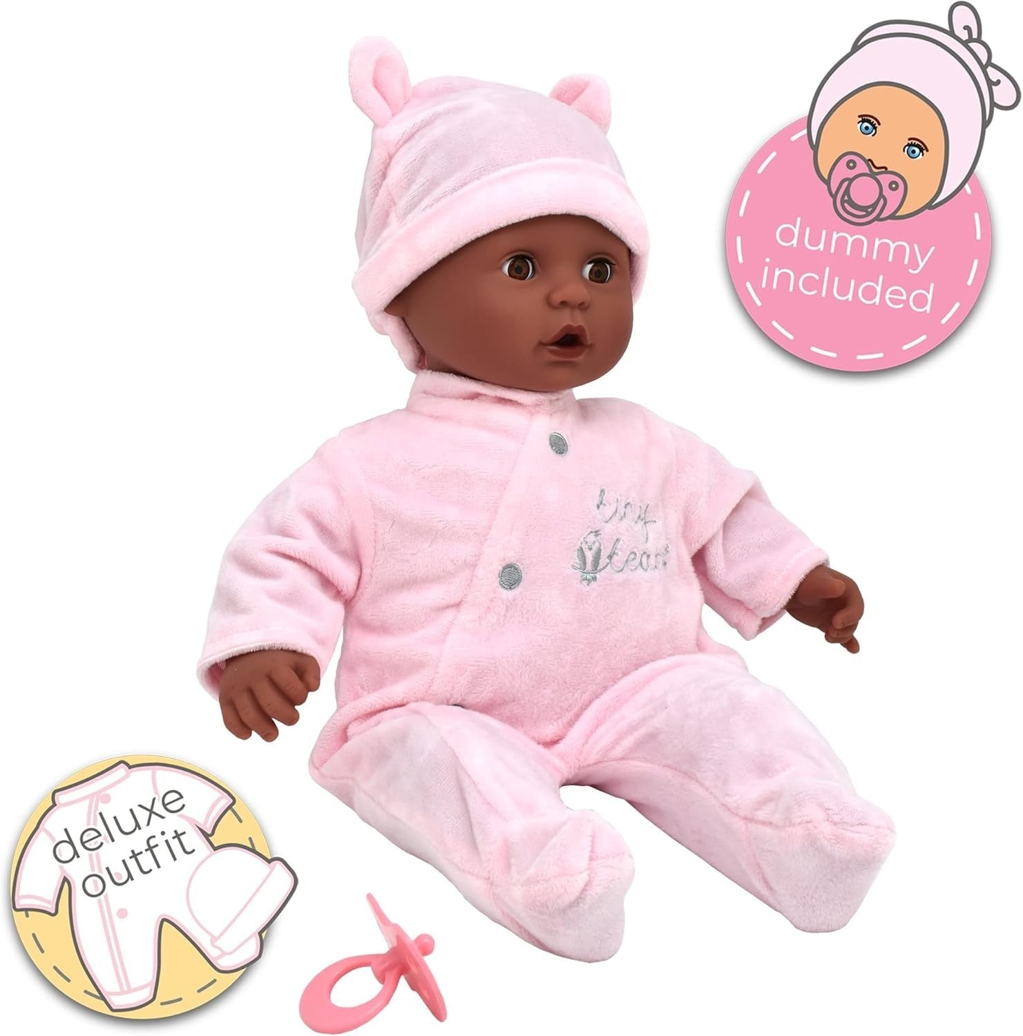 Baby Soft Doll 38cm Pink Outfit Sleeping Eyes Dummy Toddler 10m+