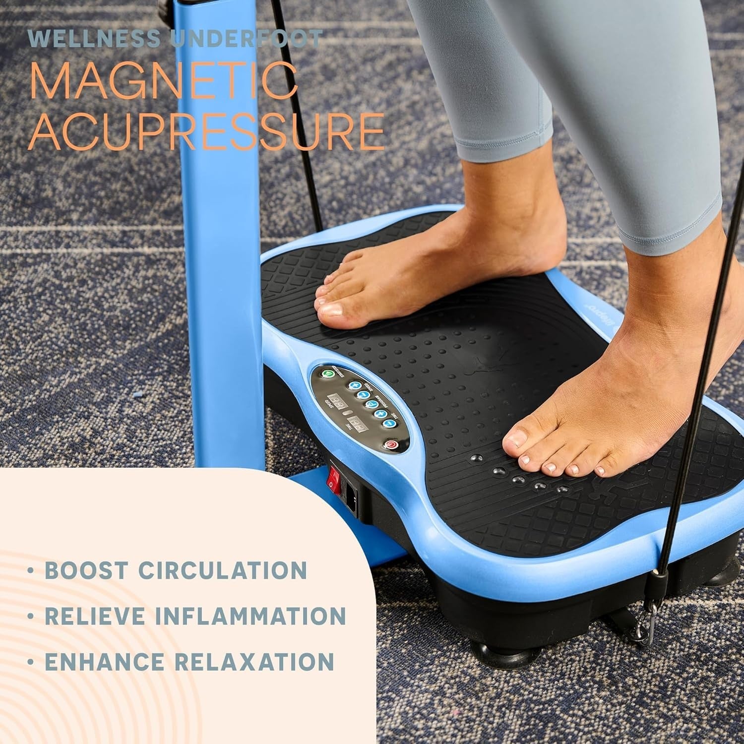 Vibration Plate with Handlebars 99 Speeds Bluetooth Lymphatic Trainer