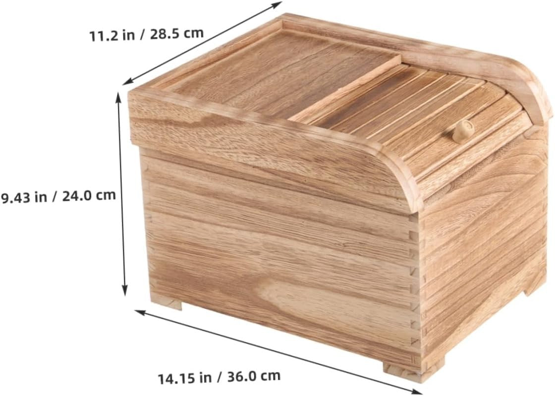 10KG Solid Wood Rice Container Airtight Food Storage Box with Lid