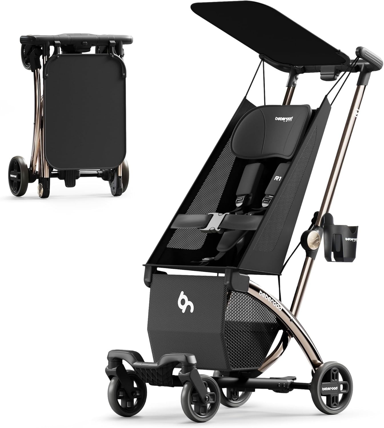Auto Fold Travel Stroller Cabin Approved Ultra Compact Pushchair 22kg