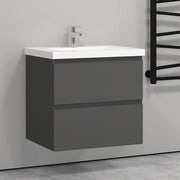 500mm Wall Hung Bathroom Vanity Unit with Basin Sink 2 Drawer Storage Cabinet