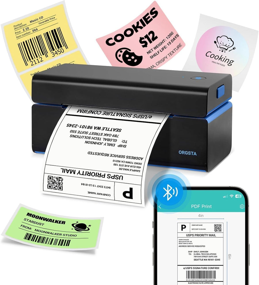 4x6 Bluetooth Shipping Label Printer USB Thermal
