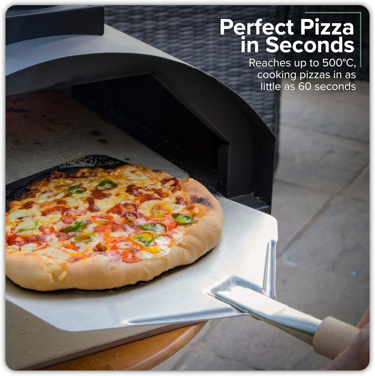 Outdoor Wood Fired Pizza Oven 14" | Portable Stainless Steel BBQ Smoker Grill