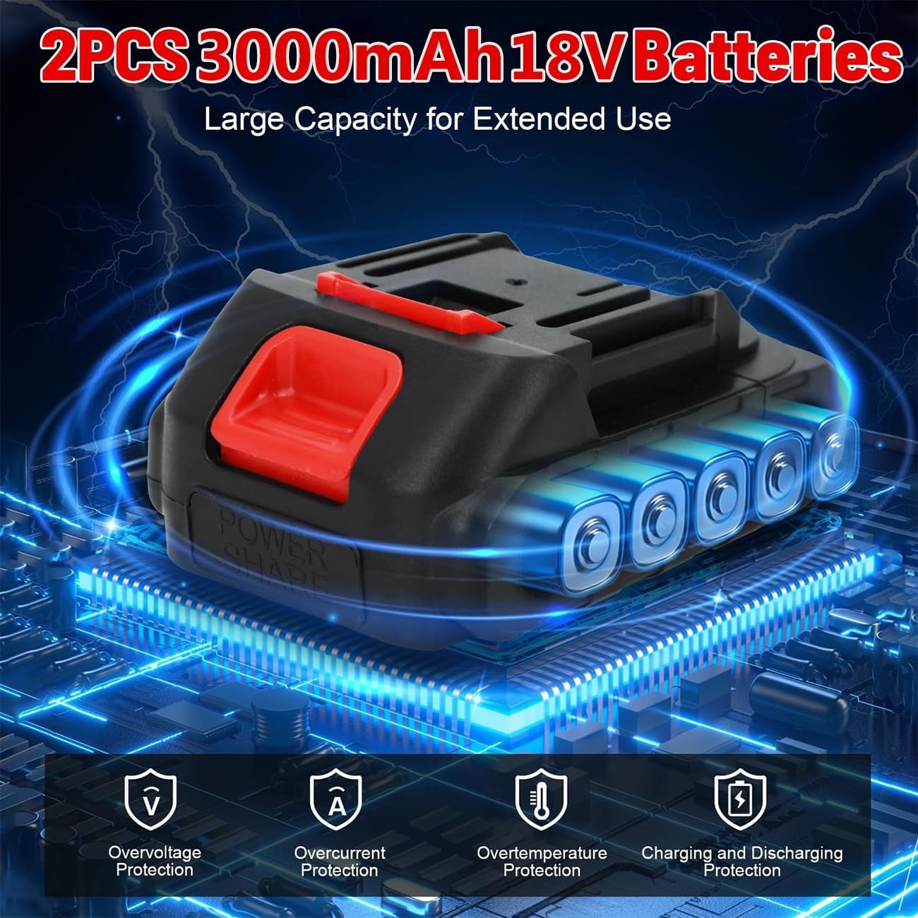 Cordless Leaf Blower Vacuum 18V Twin Battery Garden Patio Car Cleaner