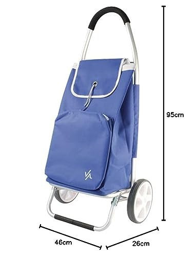 Insulated Shopping Trolley 50L Lightweight 2 Wheel Grocery Cart Foldable