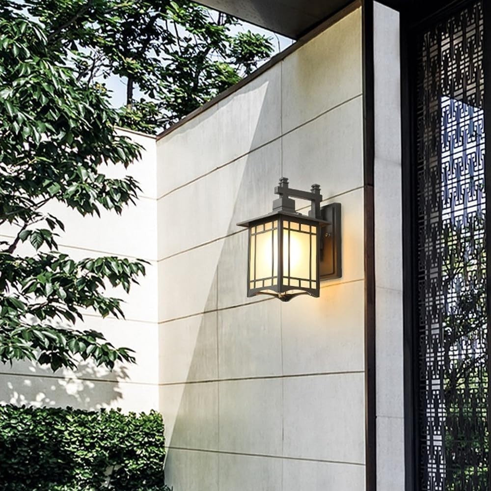 Chinese Vintage Outdoor Wall Light – Black IP65 E27