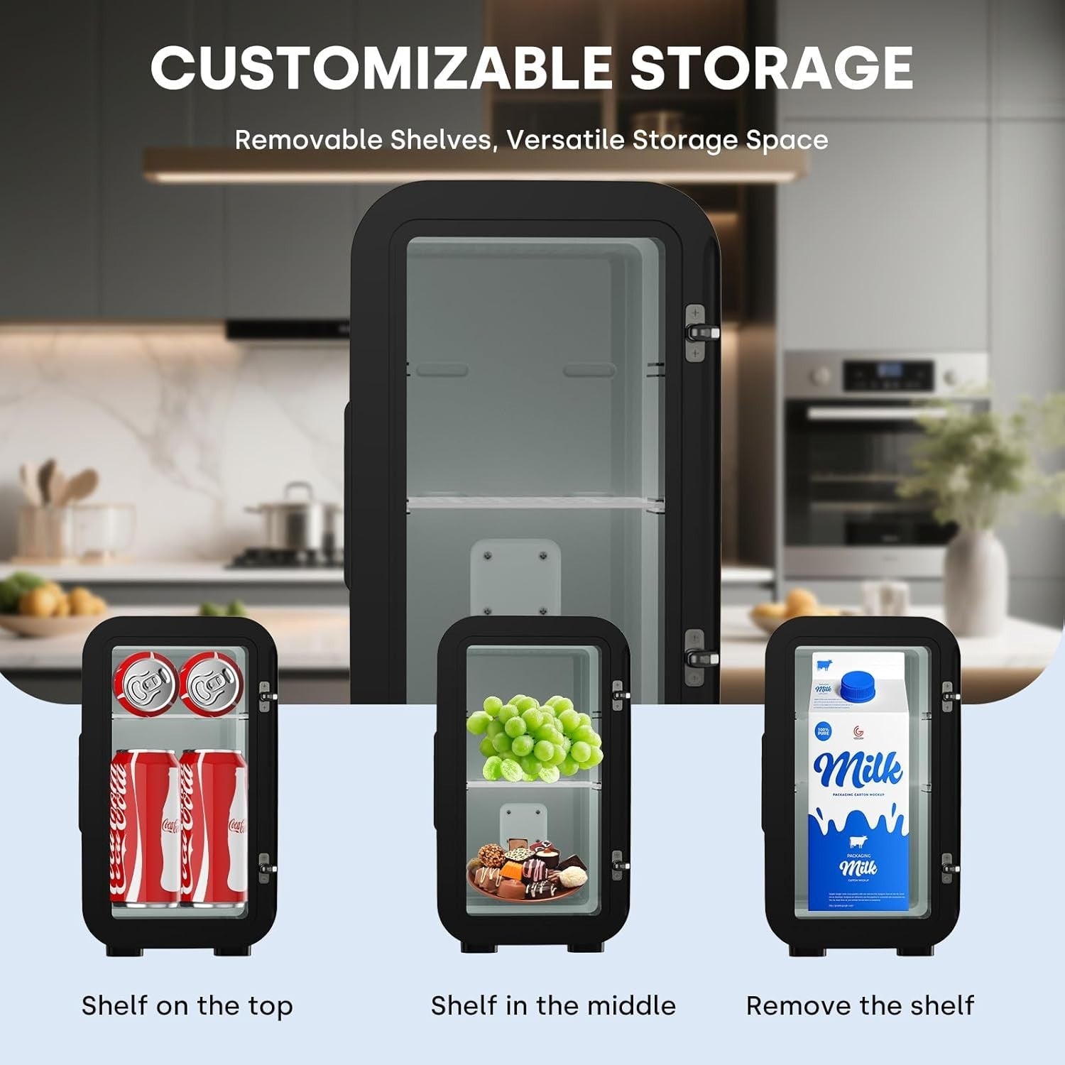 Portable 6L Mini Fridge Cooler & Warmer for Office Bedroom Car Black