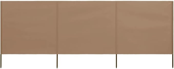 Taupe 3-Panel Wind Screen 400x120cm Outdoor Garden Privacy Divider Shelter
